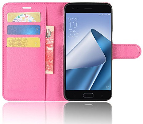 Custodia per ASUS ZenFone 4 Max ZC554KL Morbida Smartphone con la Funzione di Supporto Cover per ASUS ZenFone 4 Max ZC554KL (Rosa Rossa)
