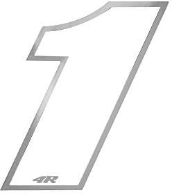 4R Quattroerre.it - 13041 - Numero Gara 1 Adesivo per Moto, Bianco, 10 x 13 cm