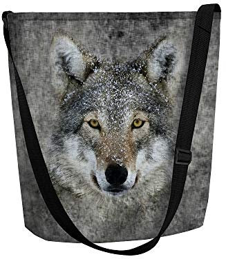 Bertoni Filztasche FUNKY mit Aufdruck Lupo - Praktische und leichte Einkaufstasche mit Reißverschluss - Für das Format A4 - Tragetasche, Dameneinkaufstasche, Einkaufsbeutel für Frauen