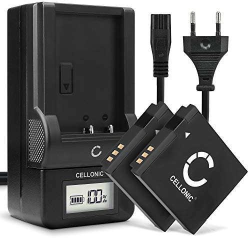 CELLONIC 2X Kamera Ersatzakku NB-6L,NB-6LH für Canon PowerShot S120 PowerShot SX510 HS SX700 HS SX280, Ersatz Akku 1000mAh + Ladegerät Kameraakku Akkuladegerät Auflader