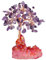 mookaitedecor Amethyst-Kristallbaum, Quarz-Cluster roter Titan-Kristallsockel, Bonsai-baum für Reichtum und Glück