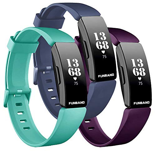 FunBand Compatible avec Fitbit Inspire et Inspire HR - Bracelet en Silicone Souple Réglable - Sangle de Remplacement Sport pour Montre Connectée