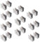 Set di 20 staffe per mensole in vetro NUZAMAS – 201 in acciaio inox per vetro, morsetto rotondo regolabile spessore pannello 8-12 mm, dimensioni 26,5 x 36,5 x 16,5 mm