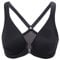 Delimira Women's Front Fastening Bras Seamless Unlined Racer Back Plus Size Underwired Plunge Bra Black 36D