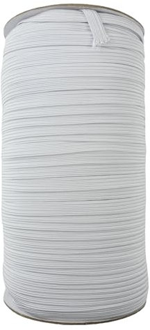 WedDecor White 7mm Flat Elastic Band for Sewing & Craft, 150 Metres Long Braided Elastic Band Stretch Strap Spool, Soft Smooth Finish Elastic Cord for Sewing, Knitting, Art & Craft, Clothing