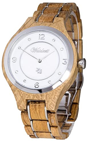 Waidzeit YA03 Weinprinzessin Blanc Uhr Damenuhr Holz Holz 0 bar Analog braun