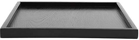 YOUTHINK Schwarz Holz Tee Tablett, Essen Serviertablett, Kuchenplatte Rechteckig, Deko Tablett, Hause Hotel Restaurant Serving Tray für Mahlzeiten für Kaffee, Snack, Speisen, Getränke (30 * 30cm)