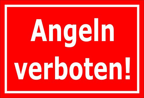 Melis-Folienwerkstatt Schild Angeln verboten 15x10cm - Bohrlöcher - 3mm Hartschaum – 20 VAR S00110-002-D