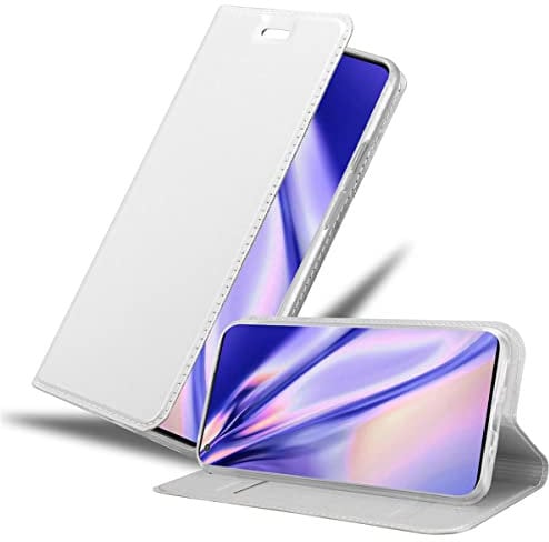 Cadorabo Hülle kompatibel mit OnePlus 8 PRO aus Premium Kunst Leder Flip Klappbare Stoßfeste Magnetische [Standfunktion] [Kartenfächern] Cover Hülle für OnePlus 8 PRO Tasche in Silber