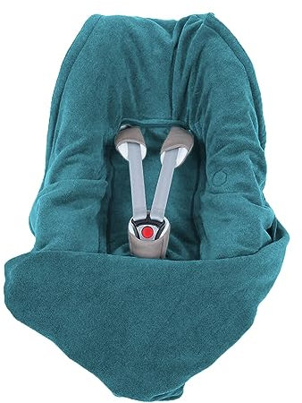 Hoppediz Einschlagdecke für Babyschale, Auto-Kindersitz und Kinderwagen, 3 & 5 Punkt-Gurtsysteme, Petrol