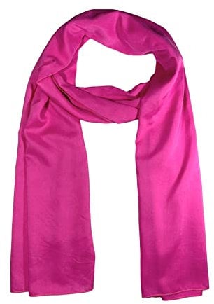 WESTEND CHOICE Damen-Schals, groß, einfarbig, Viskose, Kopftuch, Stola, Halswickel, Damenschals & Wraps, 180 x 70 cm, fuchsia, One size
