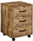 HOMCOM 3-Drawer Filing Cabinet, Mobile File Cabinet for Home Office, Small Rolling Filing Cabinet, Printer Stand, Under Desk File Cabinet for A4, Letter-Size Files, Rustic Brown