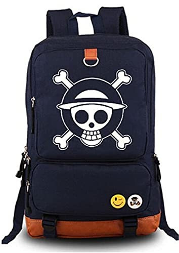 Gumstyle Anime Monkey D Luffy Backpack Laptoprucksack Schultasche Cosplay Unisex Student Büchertasche Leuchtend Rucksäcke Daypacks Blau