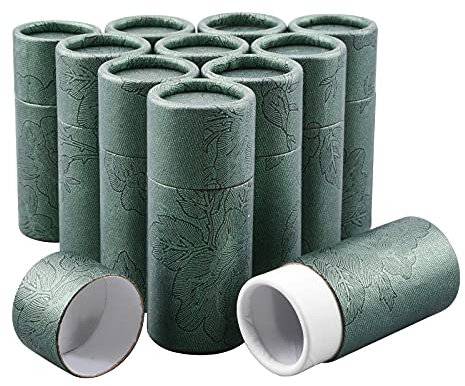 WANDIC Grüne Kraftpapier-Röhren, runde Kraftpapierbehälter für Tee, Kaffee, Basteln, Geschenkverpackung, kein Drücken (10 ml)