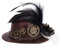 KAMONDA Hut,Halloween Gothic Mini Zylinder Steampunk Gears Kette Feder Cosplay Haarspange,20x24cm