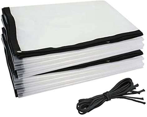 ZHANGY Tarp Waterproof Heavy Duty 1x1m, Clear Waterproof Cover Tarp, Tarpaulin with Eyelets, Rainproof, Windproof, Dustproof, Durable, for Tent, Boat, RV Or Pool Cover, with Rope