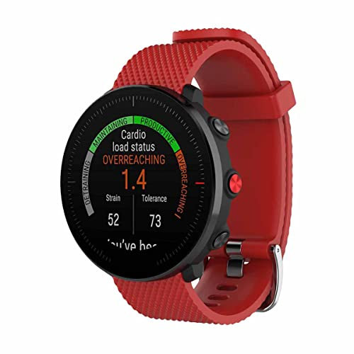 SeaFicco Silikon Armband Kompatibel mit Polar Grit X2 Pro/Grit X Pro/Grit X/Vantage M2 /Vantage M/Vantage V3, für 22mm Uhrenarmband Ersatzband Sport Wechselarmband (Rot, S)