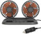 Baceyong Ventilateur de refroidissement de voiture à double tête 24V avec port allume-cigare pour camion, camionnette, SUV, camping-car, bateau, 360° horizontal 180° vertical pivotant réglable