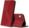 ZONNAVI Hülle für iPhone XR, PU Leder Handyhülle mit Kartenfächer und Standfunktion, Lederhülle Flip Wallet Case Schutzhülle für iPhone XR (Rot)