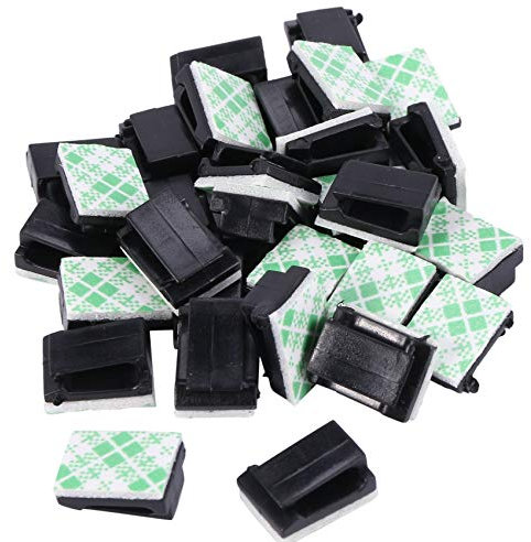 Wresetly 30 x Kabelhalter Kabelklemme – klebend, Schwarz