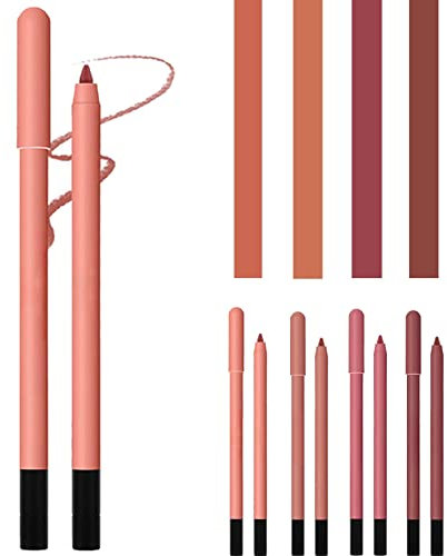 AONAT Professioneller Make-up-Lippenliner, Soft Lipliner Waterproof, langanhaltender Lippenkonturenstift, Mattes Finish, Kuss- und farbecht sowie wischfest(Milchkaffee)