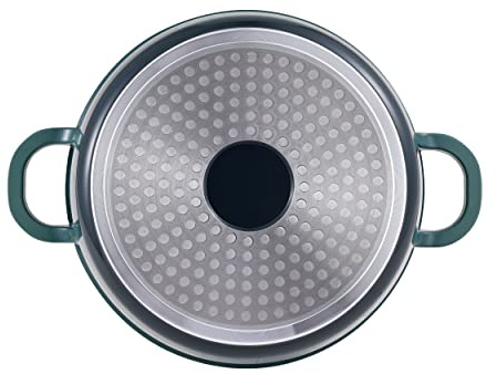 BERGNER E Xcalibur Cooking Pot 20 cm Diameter and 9 cm Height with Lid Made of Cast Aluminium Suitable for Oven and Induction Cookers Green