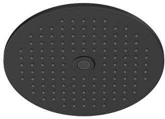 CHRIS BERGEN Wassersparende Kopfbrause mit Brausearm - Duschkopf mit 2 Strahlarten - Durchmesser: 25 cm - in Schwarz matt