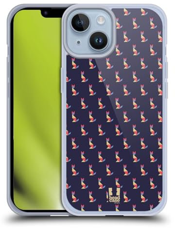 Head Case Designs Violette Katze Tangram Tiere Drucke Gel Handyhülle Hülle [Militärischer Schutzgrad] Kompatibel mit Apple iPhone 14