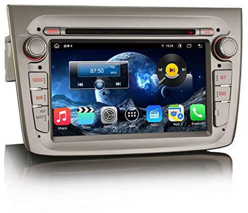 Erisin 7 inch 8-Core 4GB+64GB Android 12 Car Stereo with Sat Nav For Alfa Romeo Mito, Car Radio CD Player Support Bluetooth A2DP Wireless CarPlay DAB+ Wifi Android Auto DVR GPS DSP USB RDS FM