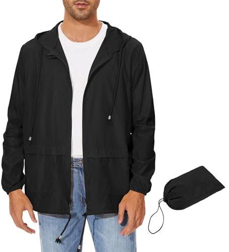 Durio Leichte Regenjacke Herren Wasserdicht Fahrrad Regenjacke Herren Faltbare Outdoor-Jacke