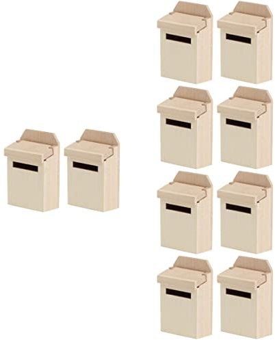 SAFIGLE 10 Stück Mini-Briefkasten Mini-Häuser Miniatur-Feenmöbel Holzspielzeug Winzige Möbel Mini- Briefkasten Miniaturzubehör Miniaturmöbel Briefkasten