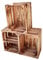 Teramico Vintage Holzkisten 40 x 30 x 25cm geflammt | Weinkisten & Obstkisten | Set-Angebote (3er Set mit Boden Kurz)