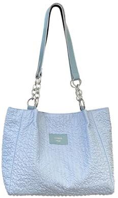 PORRASSO Damen Handtasche Mode Tote Schultertasche Shopper Henkeltaschen für Dating Reisen Täglicher Gebrauch Hellblau