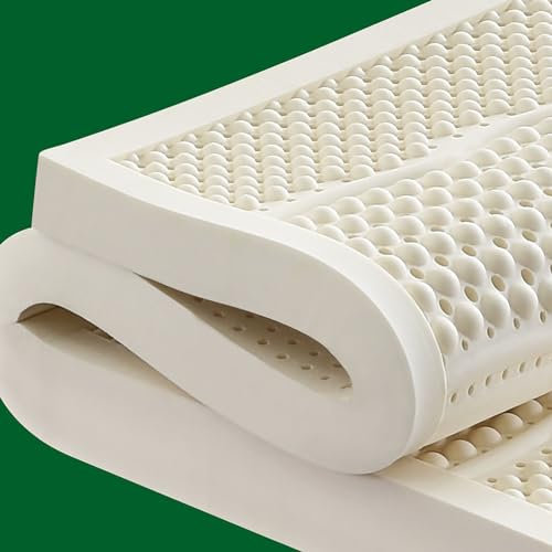 NaKeah 100% natürliche Latex -Matratzen -Toper 2/3/4 Zoll - Doppelgröße, Drucklinderung für Rückenschmerzen, weiche und Bequeme Latexmatratze,5cm,100x190cm