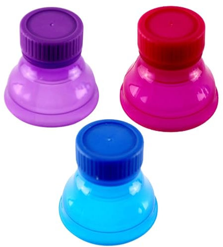 PP 3 Stück wiederverwendbare auslaufsichere Kappen für Limonaden, Getränke, mit Reißverschluss