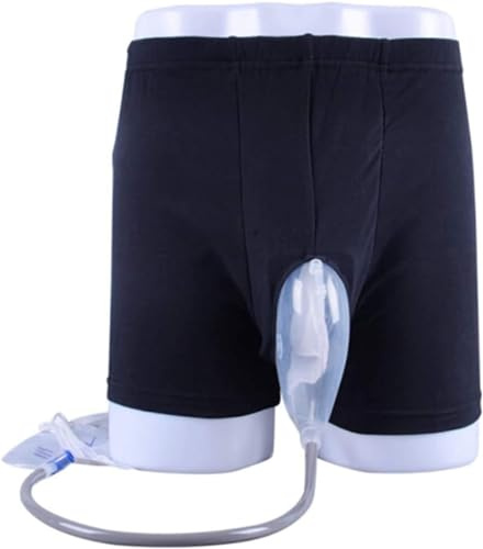 Urinalkondom, Tragbarer Inkontinenzhose Auslaufsicherer Beinpinkelhalter Aus Silikon Urinsystem Ideal Für Männer Wiederverwendbare Urin Bag Underwear Für Ältere Menschen ( Size : Large (86-100cm) )