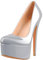 MissHeel Plateau Pumps High Heels Klassische Absatzschuhe Slip On High Heels Grau EU36