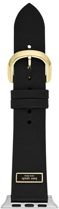 Kate Spade New York Cinturino da donna in tessuto nero per Apple Watch® serie 1-9 e SE, 38/40/41/42/44/45/49 mm (modello: KSS0183E)