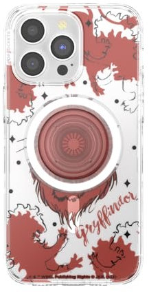 PopSockets iPhone 15 Pro Max Case with Round Phone Grip Compatible with MagSafe, Phone Case for iPhone 15 Pro Max, Wireless Charging Compatible, Harry Potter - Gryffindor Multicolor