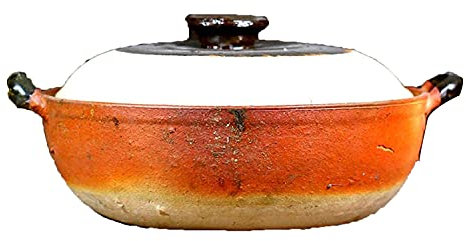 Cocotte, marmite à mijoter, marmite en céramique, cocotte avec couvercle, cocotte en terre vintage traditionnelle, poêle ronde en terre cuite, cuiseur à riz for ragoût de nouilles à soupe-1,5 L ( Size
