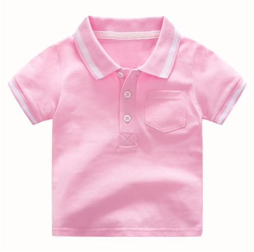HahaNice Polos d'école pour garçons T-shirts garçons 2 à 7 ans, rose, 4 ans