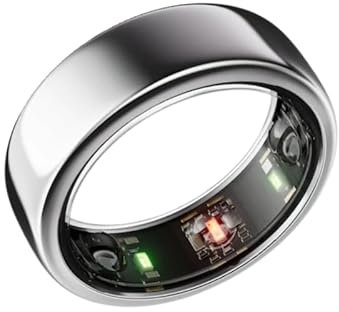 Gloring Anello Smart | Anello Intelligente | Ring Smart | Anello Smart Android | Anello Smart IOS |Smart Ring | Anello fitness | Anello sonno | Wearable | Anello Smart Uomo Donna (Argento, 6)