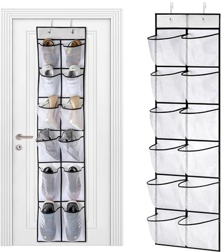 Organizador de Zapatos para Puerta Zapatero Puerta Colgante Zapatero Colgante Puerta Organizador Zapatos Colgante Shoe Organizer Porta Zapatos Organizador Colgante con 12 Bolsillos para Calzado Ropa