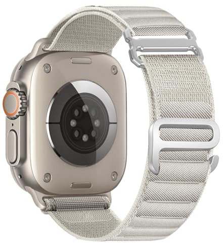 Alpine Loop Nylon Armband - Kompatibel mit Apple Watch Ultra 2/Ultra Armband 49mm 46mm 45mm 44mm Männer Frauen, Verstellbar mit Metall G-Hook Armbänder für iWatch Ultra 2/Ultra Series 10 SE 9/8/7/6/5