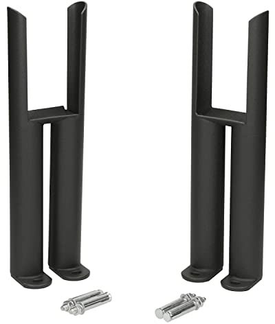 DuraTherm® Floor Mounting Radiator Leg Kit Feet Freestanding Supports for Traditional Cast Iron Style Colosseum Double Bar 2 Column Radiators, Matt Black