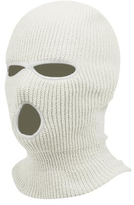 Sturmhaube Motorrad Halloween 3 Löchern Gestrickte Balaclava Herren Sturmmaske Winter Warm Must Have Strickmaske Damen Maskenhut Sport Skimaske Outdoor Multifunktions Maske(A34 White,One Size)
