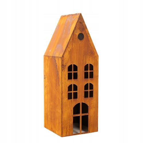 Kapaga - Rost Metall Laternen - Kerzenlaterne Indoor - Gartenlaternen - Kerzen - Laternenhaus - Teelichthaus - Latarne - Für Room Decor, Geschenke - Edelrost (Rost 1)