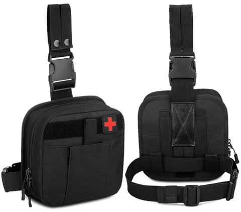 Explokit Tactical Admin Pouch Molle Emergency Survival Gear Bag Military Utility Tool Pocket Medical Organizer for Outdoor Camping Travel Hiking Camping First Aid Tool Kit (#02-Black)