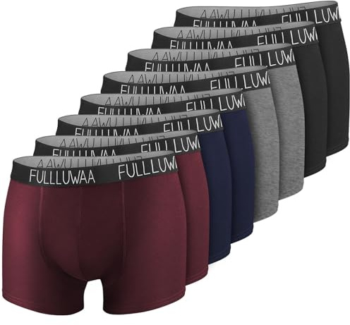 Fullluwaa Boxershorts Herren 8er Pack Baumwolle, Weich & Elastischer Bund | Upgrade Unterhosen Männer Geschenkbox-Set, Etikettenlos, Bequem & Atmungsaktiv, Nach vielen Wäschen kaum verformbar