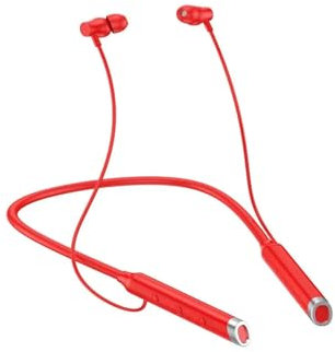 Auricular Bluetooth Auriculares Universales Banda para El Cuello, 18 Horas Duración Reproducción Ultralarga, Auriculares Internos para Juegos con Micrófono para Xiaomies Auriculares Deportivos(Red)
